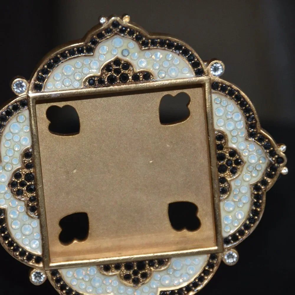 RARE RETIRED JAY STRONGWATER WARNER BLACK PAVE DIAMOND LACE CRYSTAL ENAMEL FRAME